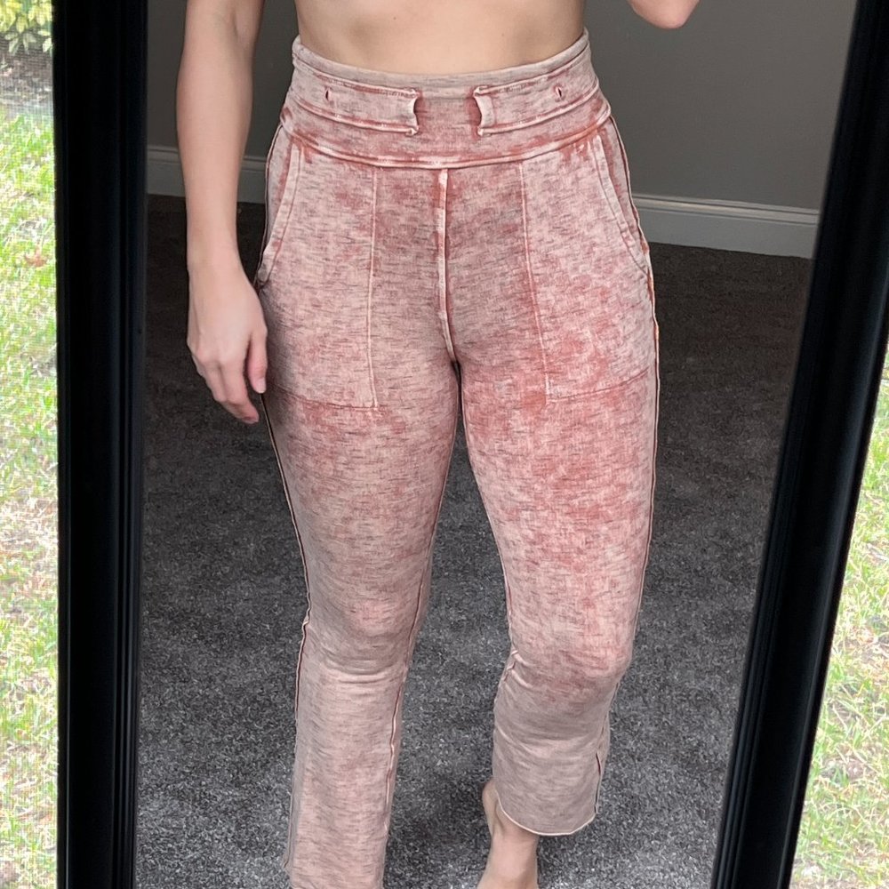 Free People Jogger / Sweatpants - Tie Die Brown Coloured